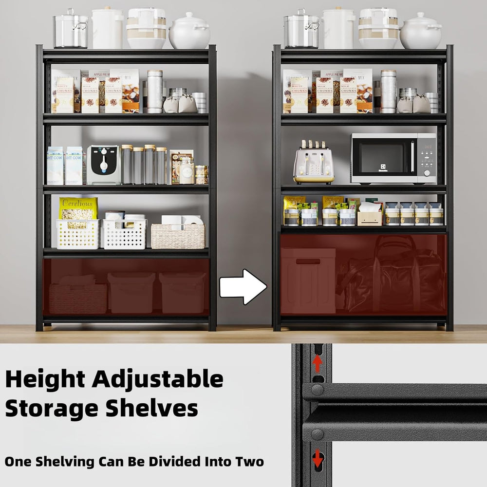 5-Tier Heavy Duty Garage Shelving, 5,000 lbs Capacity Adjustable Metal Storag...