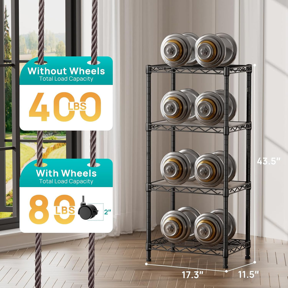 SINGAYE 4 Small Shelves Storage Shelf Wire Shelving Unit Metal Shelf Adjustab...