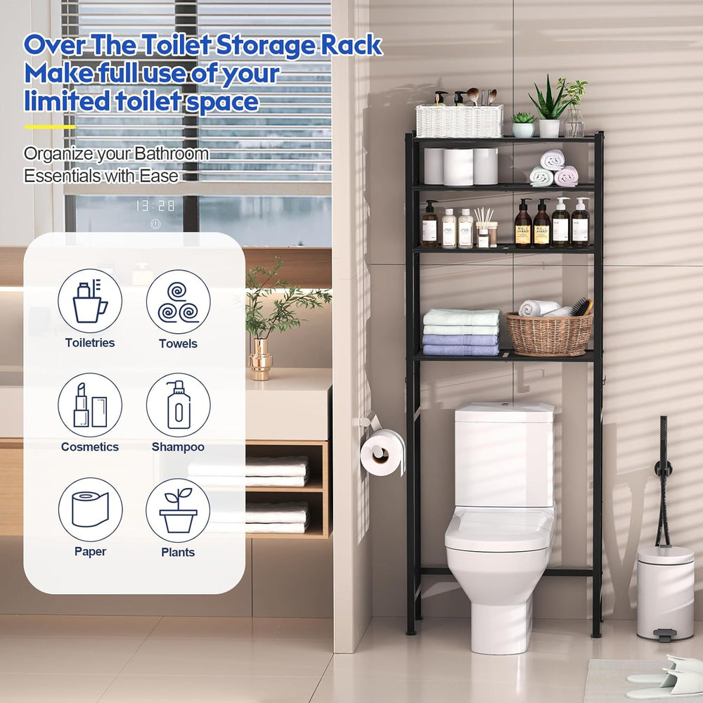 samstar 4 Tier Over The Toilet Storage Rack, Bathroom Organizer Shelves Cabin...