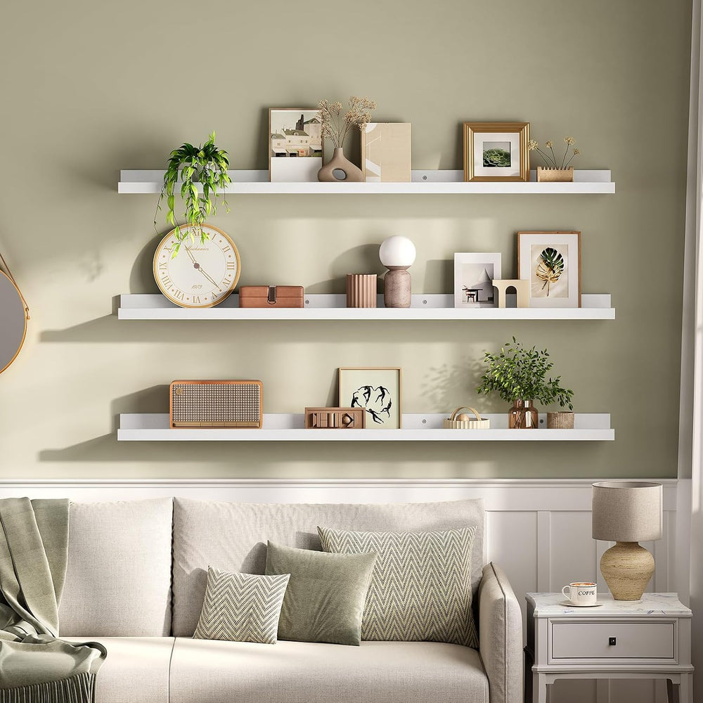 HOOBRO Floating Shelves, Wall Shelf Set of 3, 47.2 Inches Hanging Shelf