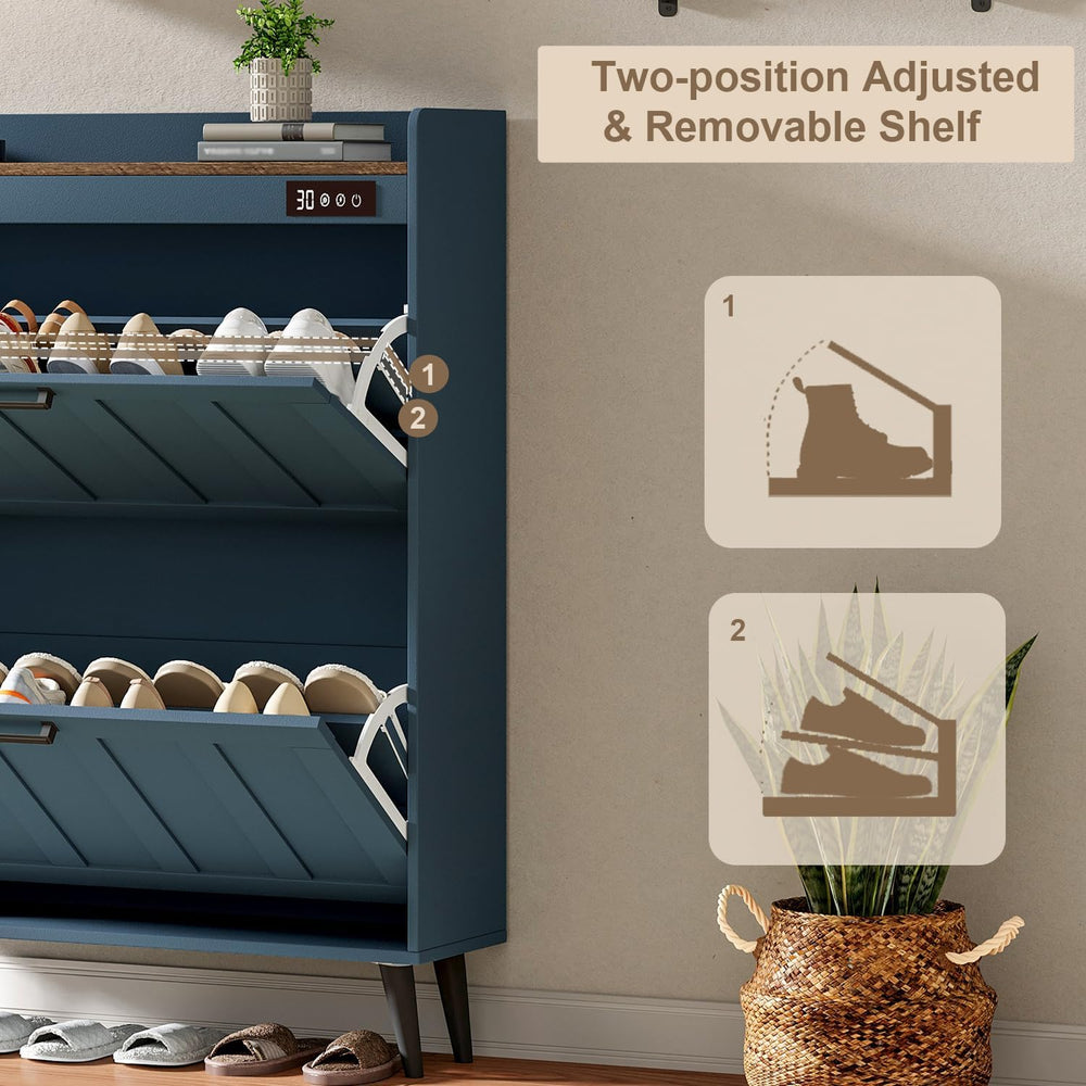 ChooChoo Shoe Storage Cabinet with 2 Flip Drawers and Deodorizer