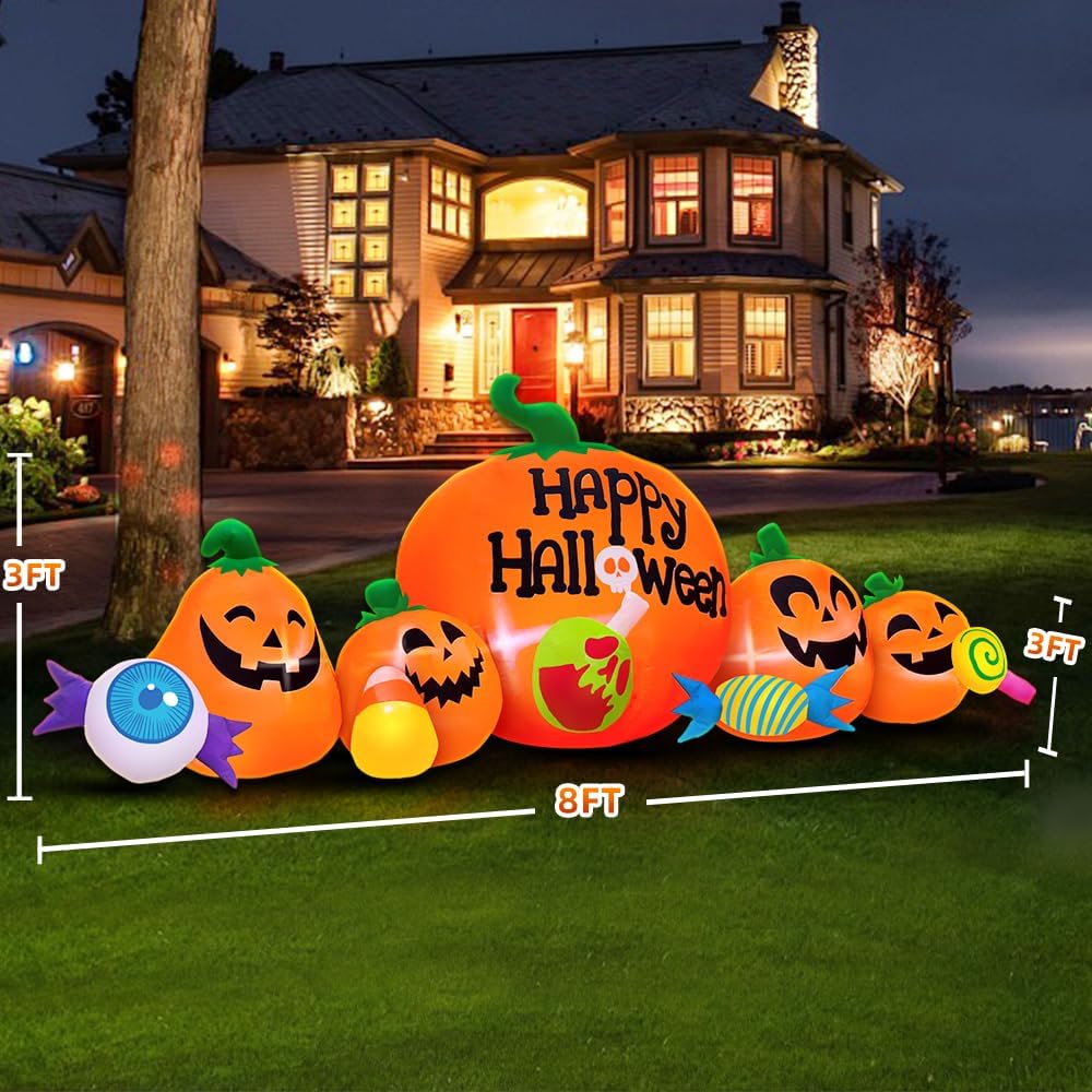 8FT Halloween Inflatable Decorations Outdoor, Halloween Decoration Outdoor In...