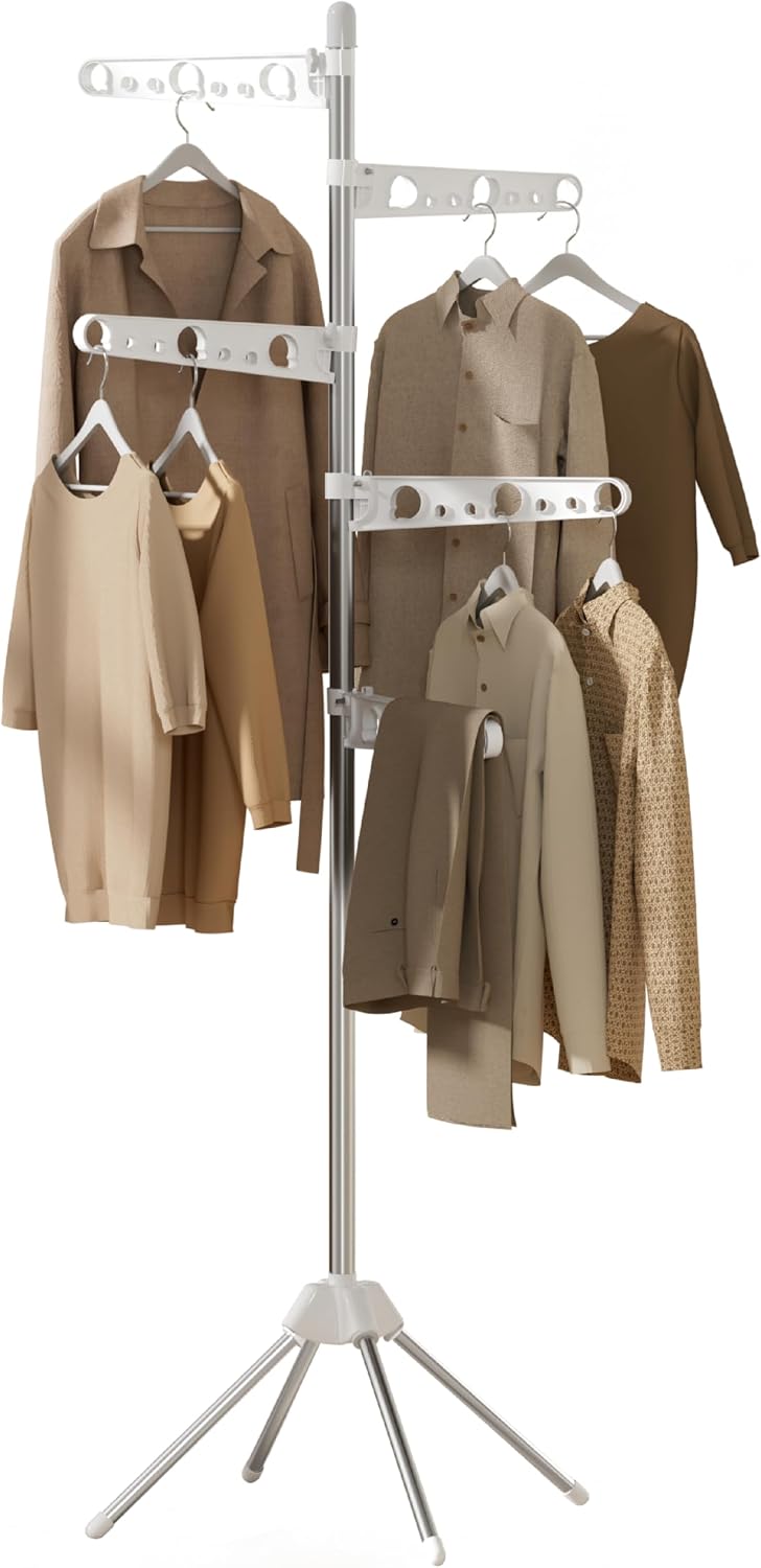 CASAMAYA Clothes Drying Rack Foldable, 70.9 inch Tripod Drying Rack for 35 Pi...