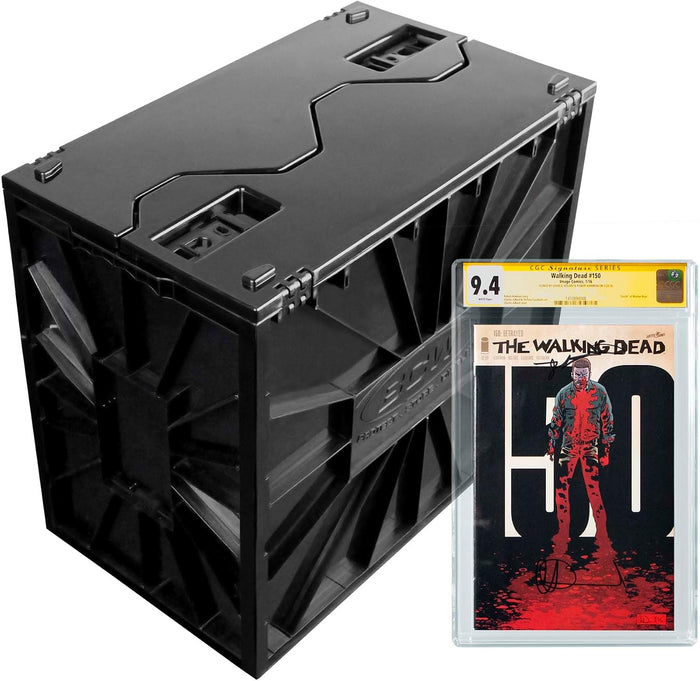 BCW Graded Comic Book Bins with Partitions, Holds 30 Slabs, Black, 2 Pack