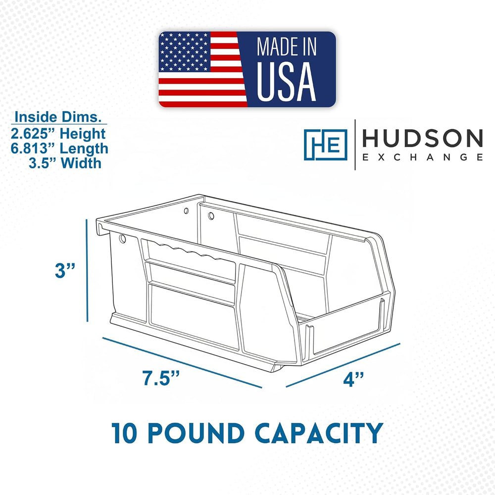 HE HUDSON EXCHANGE 7.5" x 4" x 3" (12 Pack) Plastic Stackable ...