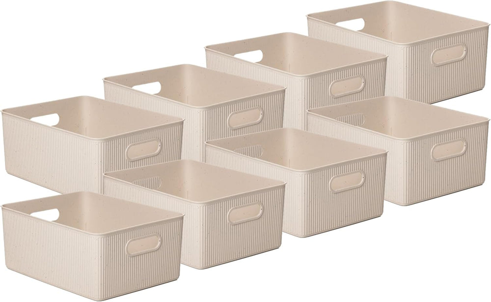 Superio Eco-Friendly Decorative Plastic Basket Open Home Storage Bins Organiz...