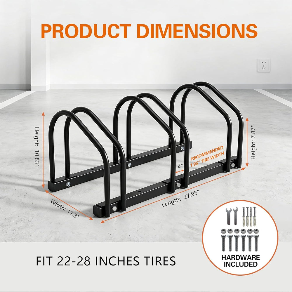 ROSSGO 3-Bike Bike Floor Stand, Floor Bike Rack for Mountain Bike