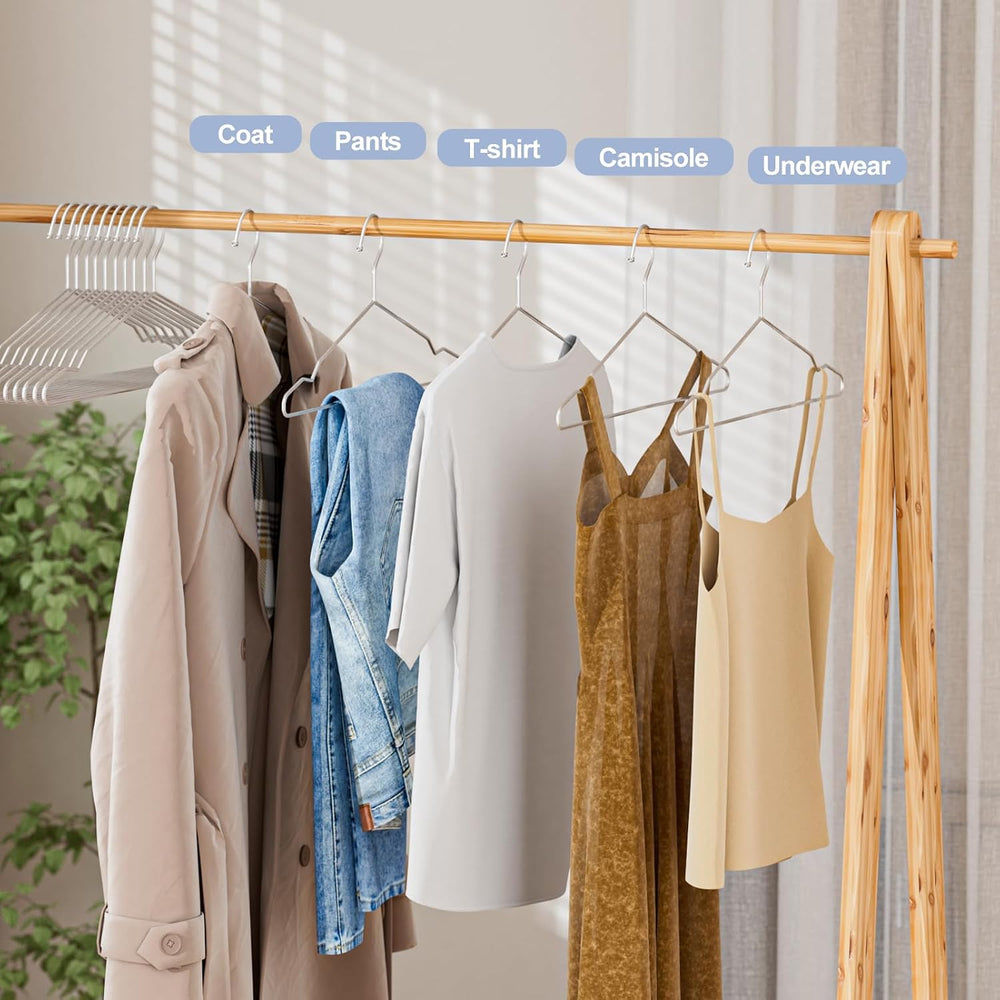 Heavy Duty 100 Pack Clothes Hangers, 16" Stainless Steel Metal