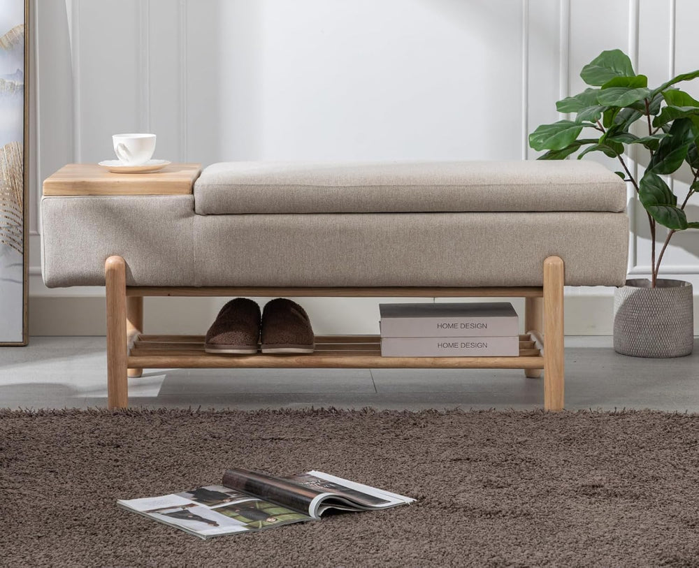 EALSON Modern Storage Bench for Bedroom End of Bed Upholstered Ottoman Bench ...