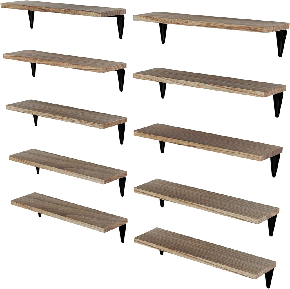 Wallniture Arras Wood Floating Shelves for Wall Storage, Small Bookshelf, Han...