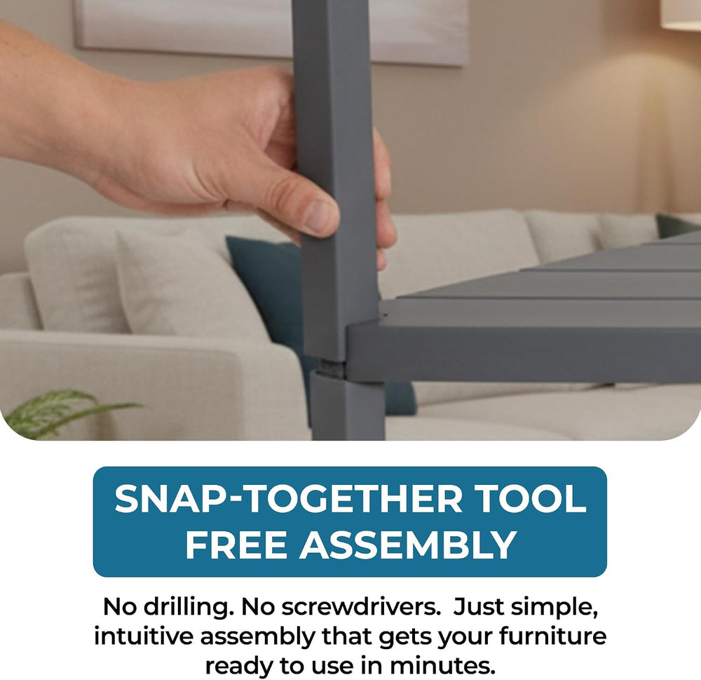 Honey-Can-Do Grey 2-Tier Corner Shelf