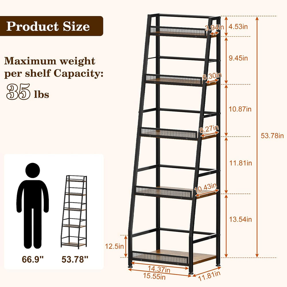 5-Tier Trapezoid Liquor Cabinet for Home Bar,Large-Capacity Liquor Stand