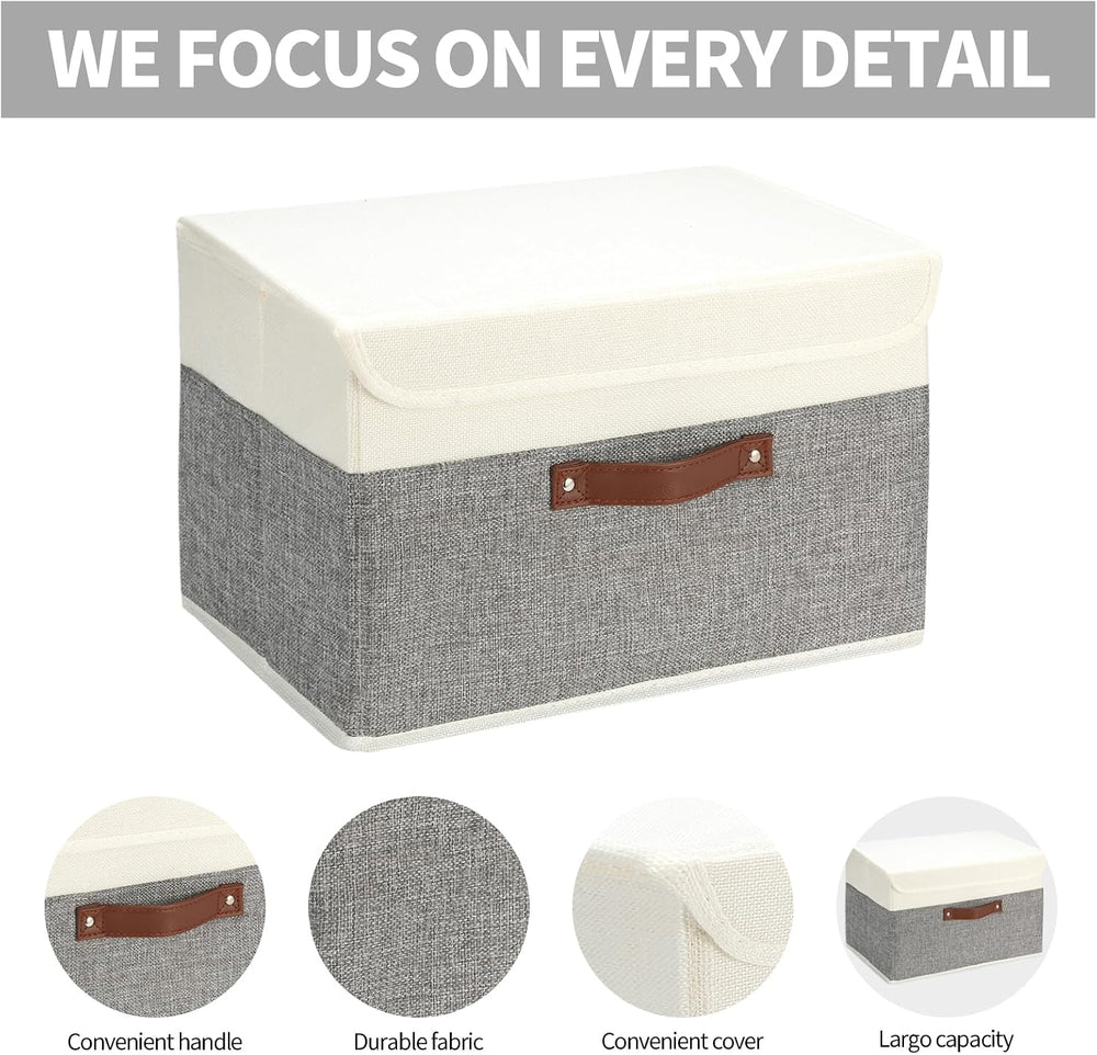 SAMORADREA 8 Pack Storage Bins Foldable Storage Boxes Fabric Storage Box with...
