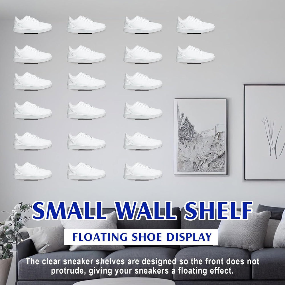 Treela 30 Pack Floating Shoe Display Shelf for Closet Acrylic Clear Shoe Wall...