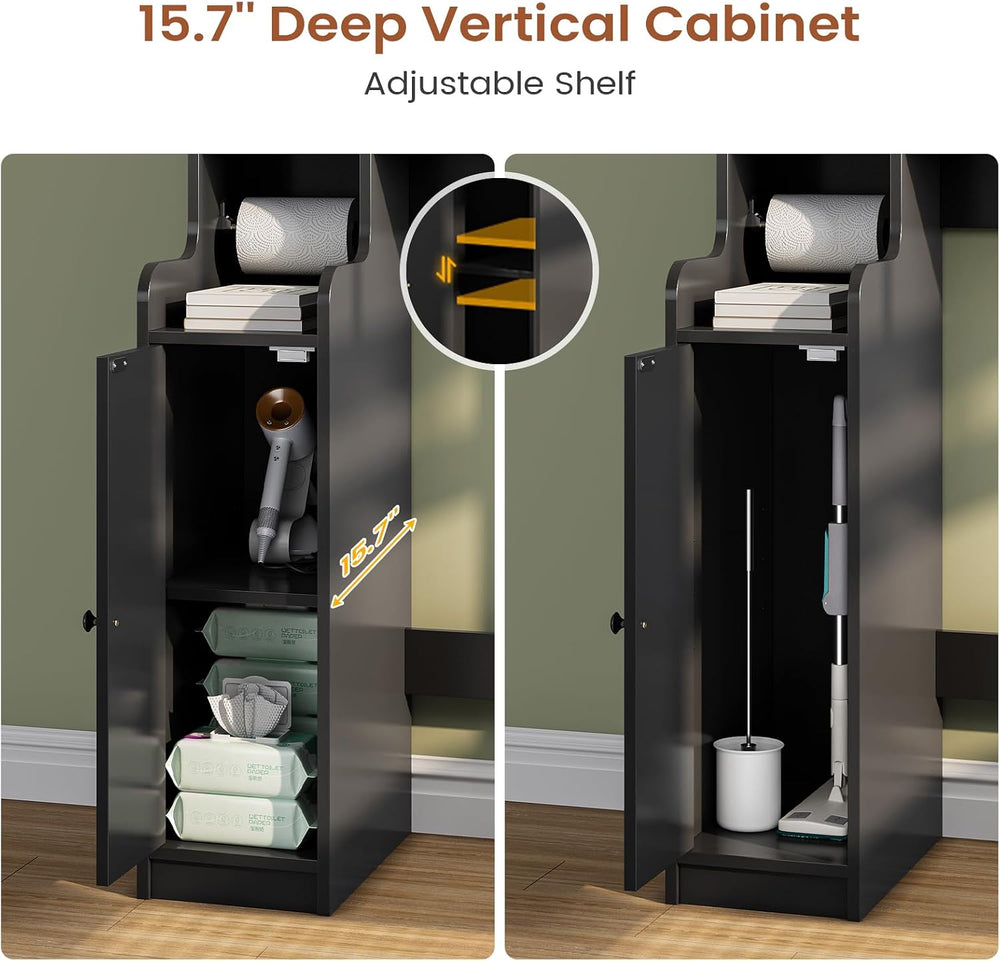 Itaar Over The Toilet Storage Cabinet, Over Toilet Bathroom Organizer with Gl...