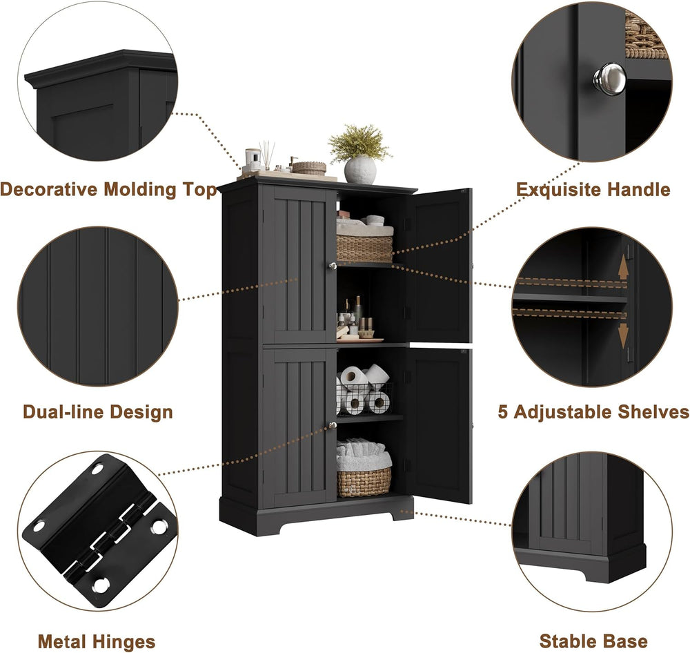 ChooChoo Bathroom Floor Cabinet with Adjustable Shelves