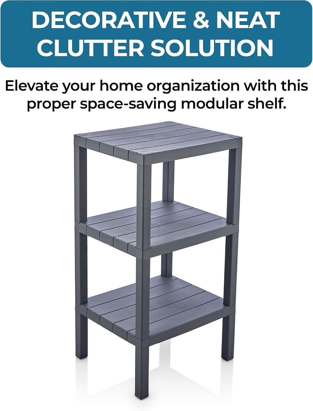 Honey-Can-Do Grey 3-Tier Storage Shelf