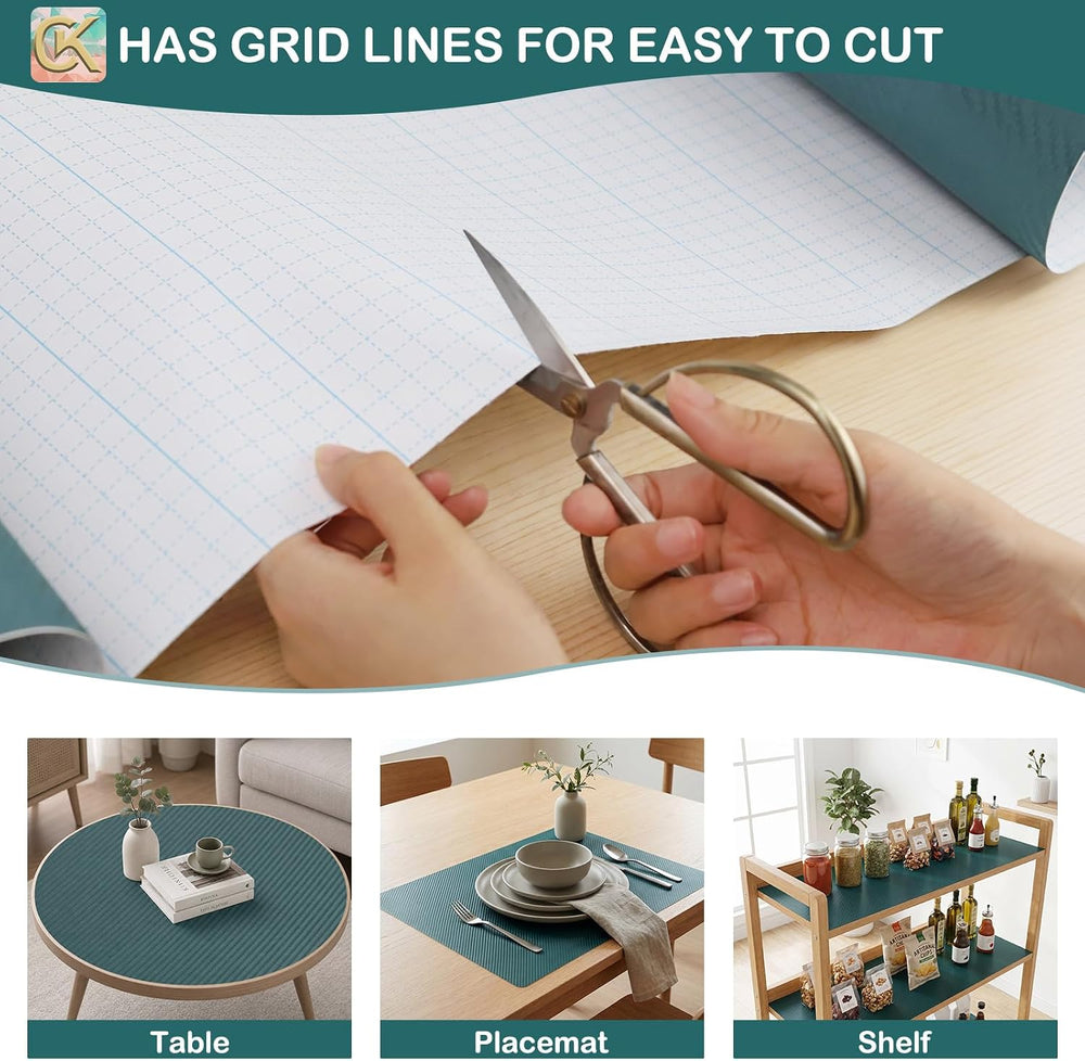 Self-Adhesive Shelf Liner Kitchen Liner, Waterproof Backed Paper Easy Peel an...