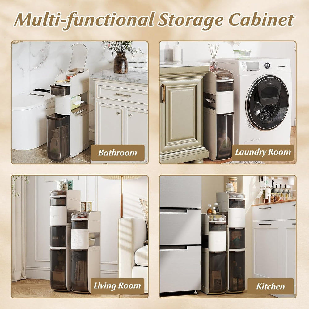 GIANTEX 4-Tier Narrow Bathroom Storage Cabinet (17" x 7" x 30")