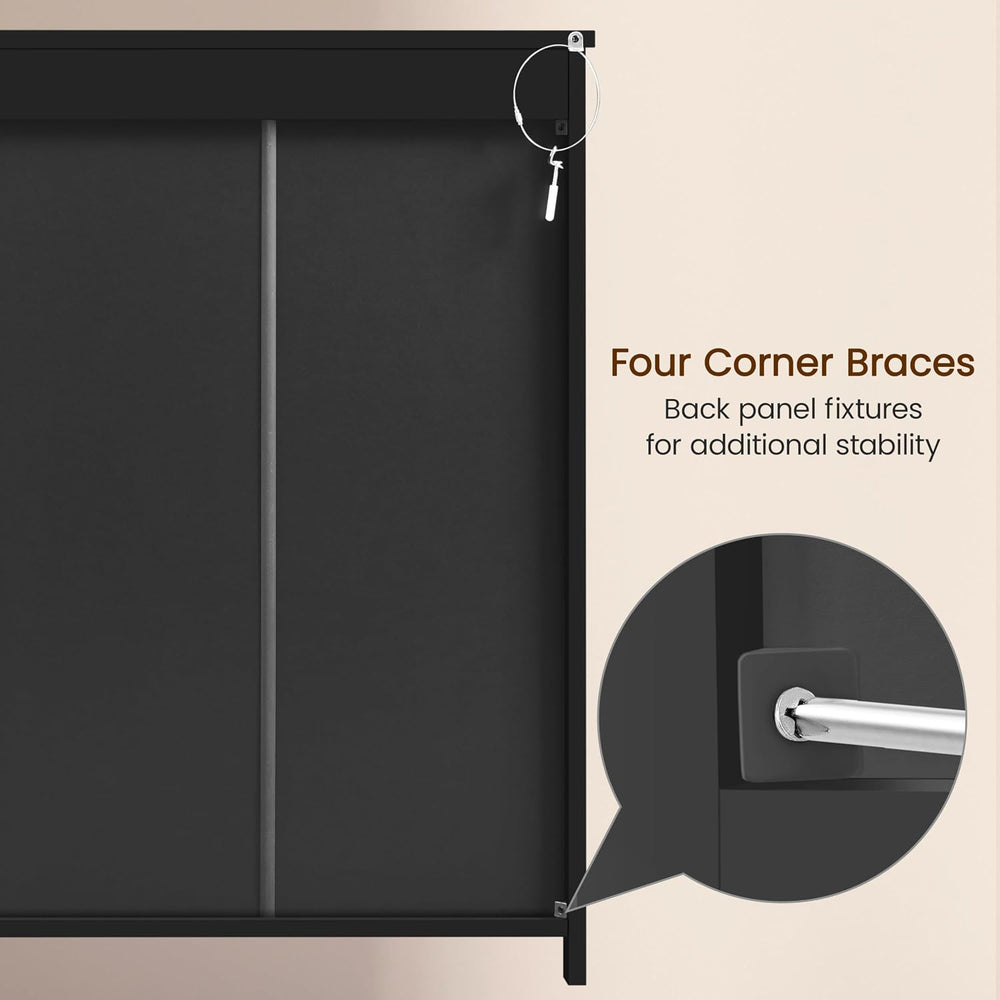 Topeakmart Freestanding Bathroom Storage Cabinet, 4 Drawers & 2 Doors Black