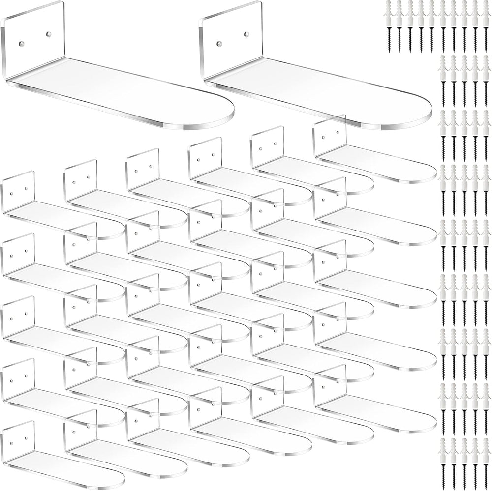 Treela 30 Pack Floating Shoe Display Shelf for Closet Acrylic Clear Shoe Wall...