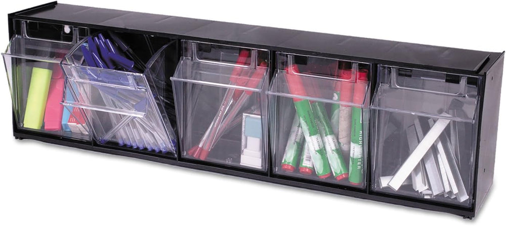Deflecto 20504OP Five-bin horizontal tilt bin storage system, 23-5/8w x 5-1/4...