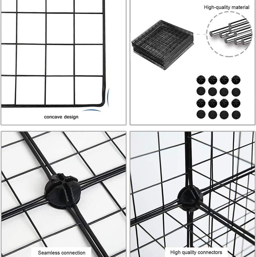 C&AHOME Wire Cube Storage, 12-Cube Storage Organizer Metal, C Grids, Black