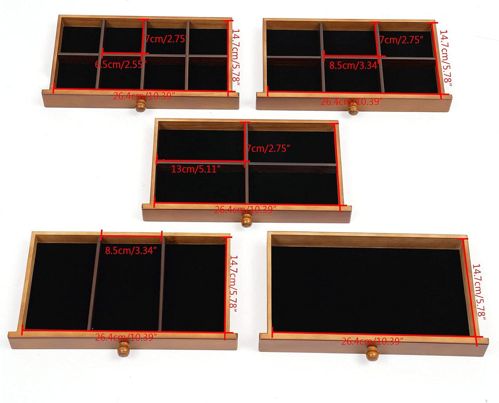 Extra Large Four-Leaf Carved 6 Layers Wooden Jewelry Box Jewelry Case Cabinet...