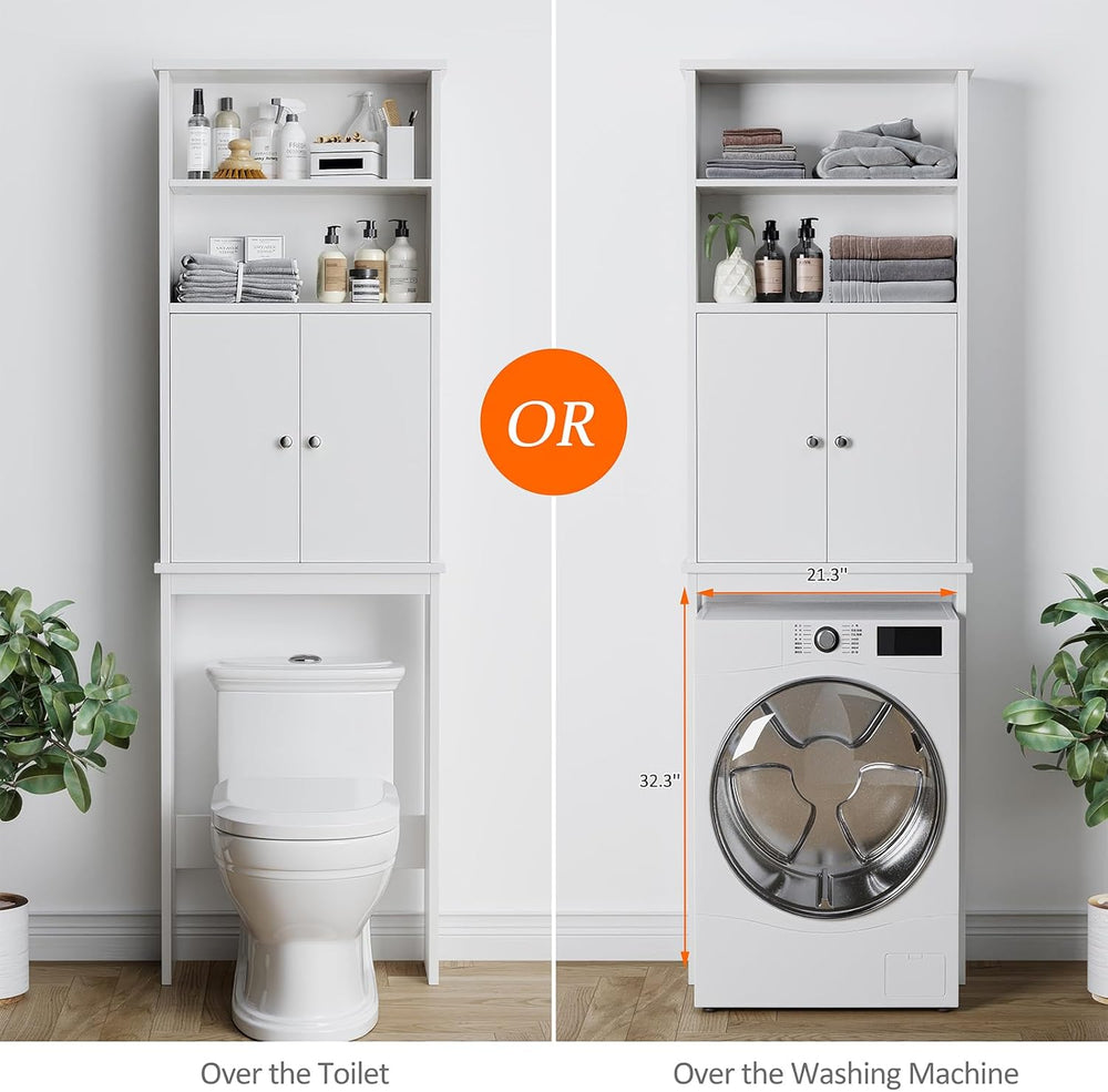 Over the Toilet Storage Cabinet for Bathroom, Extra Tall Over Toilet Storage,...