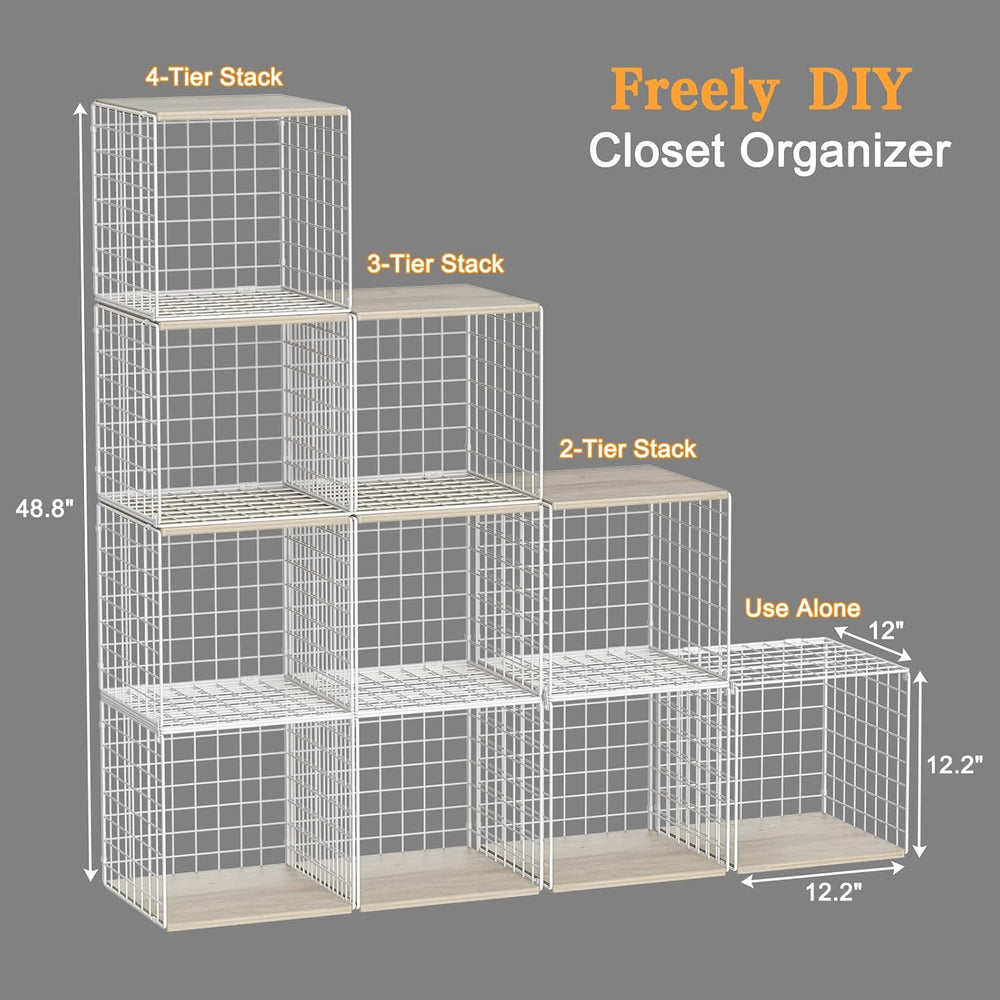 Hencawima 6 Pack Stackable Closet Organizer, Closet Organizers and Storage Sh...