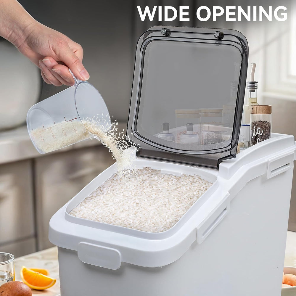 YITAHOME Ingredient Storage Bin, 20.6 Gal(11.4+5.8+3.4 Gal) Commercial Rice F...