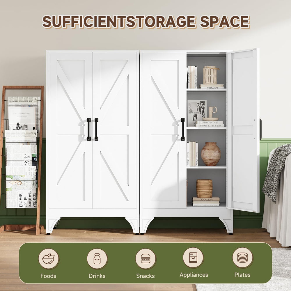 Letaya Metal Storage Cabinet,Small White Kitchen Pantry,for Bathroom/Garage