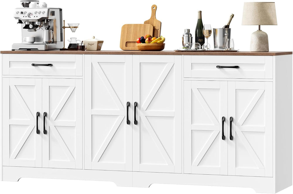 71” Large Kitchen Buffet Cabinet with Adjustable Shelves
