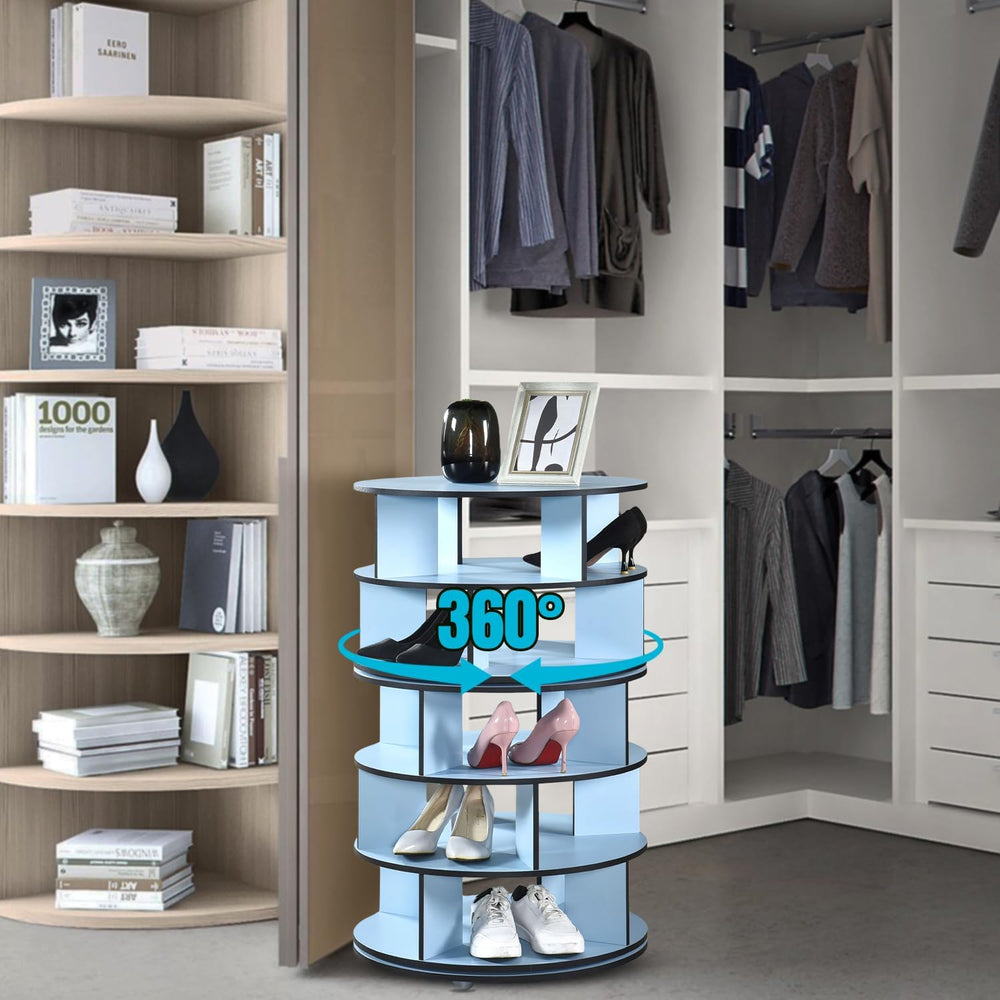 Kings Brand Furniture - 5-Tier Rotating Shoe Rack, 360° Revolving Lazy Susan ...