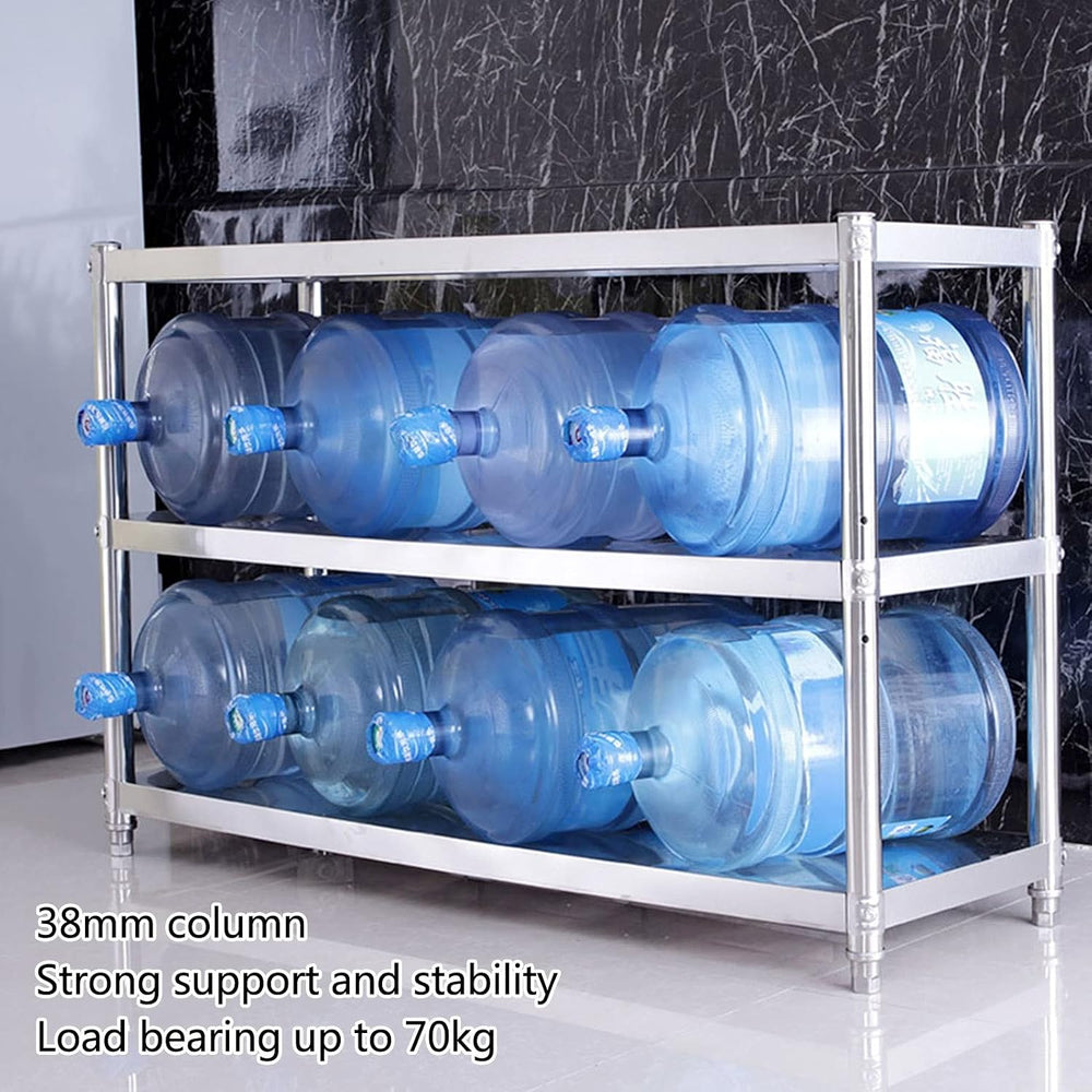 Stainless Steel Shelf, Kitchen Storage Rack, 3-Tier Shelving Units and Storag...