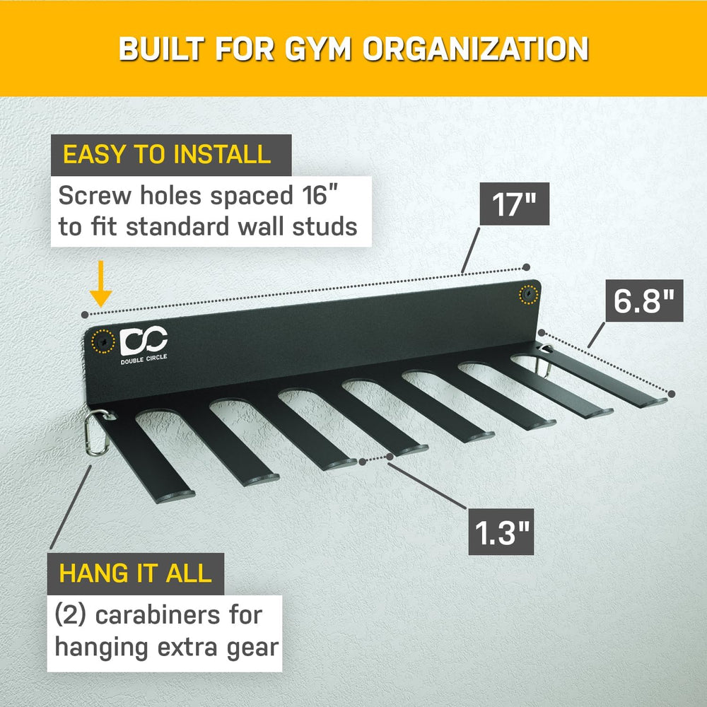 Double Circle Gym Equipment Storage Rack - Multi Purpose Gym Equipment Wall R...