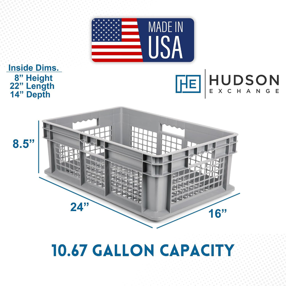 Hudson Exchange 24 x 16 x 8" (2 Pack) Mesh Straight Wall Handled Storage...