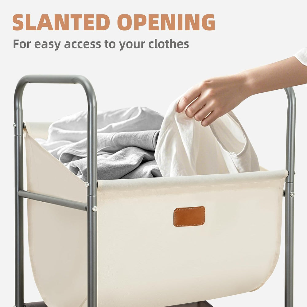 STORAGE MANIAC Vertical Rolling Laundry Hamper, 4 Section Laundry Sorter with...