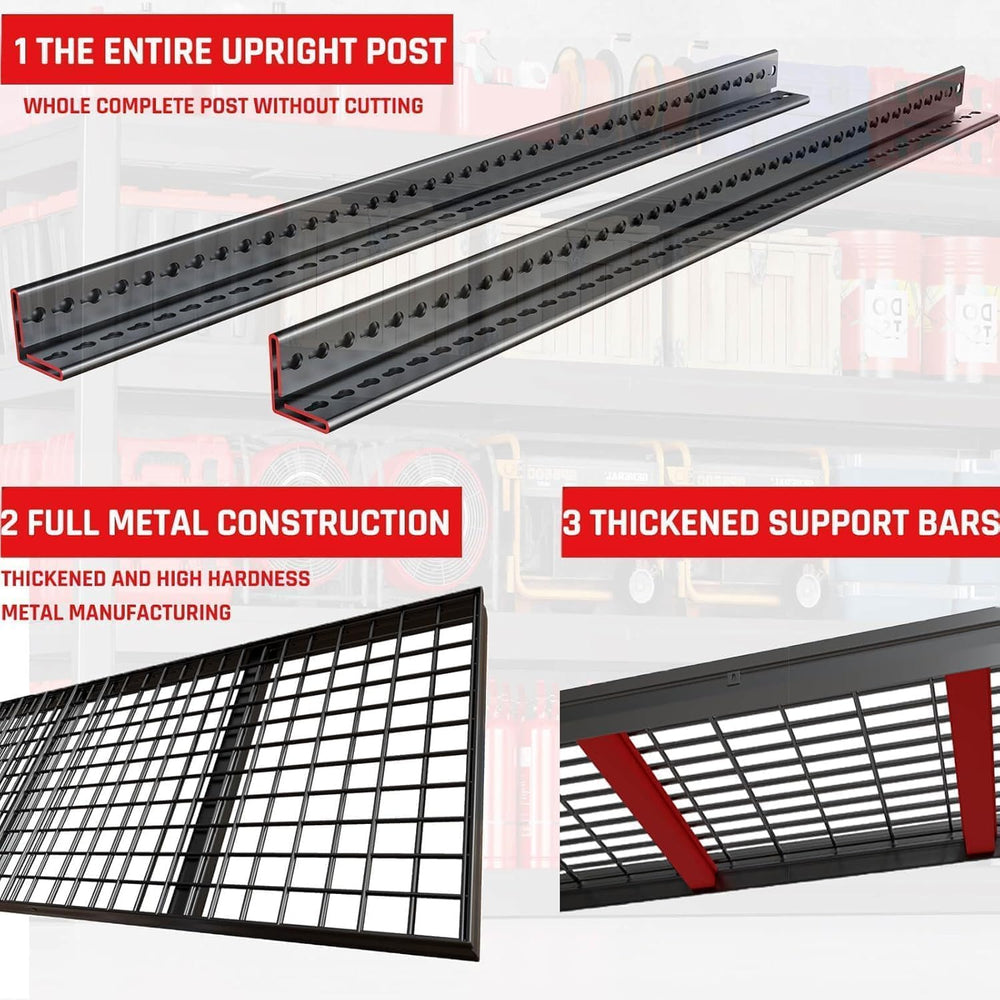 36" Deep Garage Shelving Heavy Duty, 4 Tier Garage Shelves, Adjustable S...