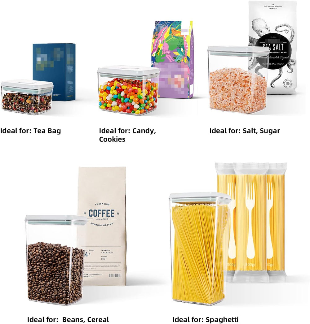 Airtight Food Storage Containers, 10-Piece, 5 Sizes, Pop-Top Lids
