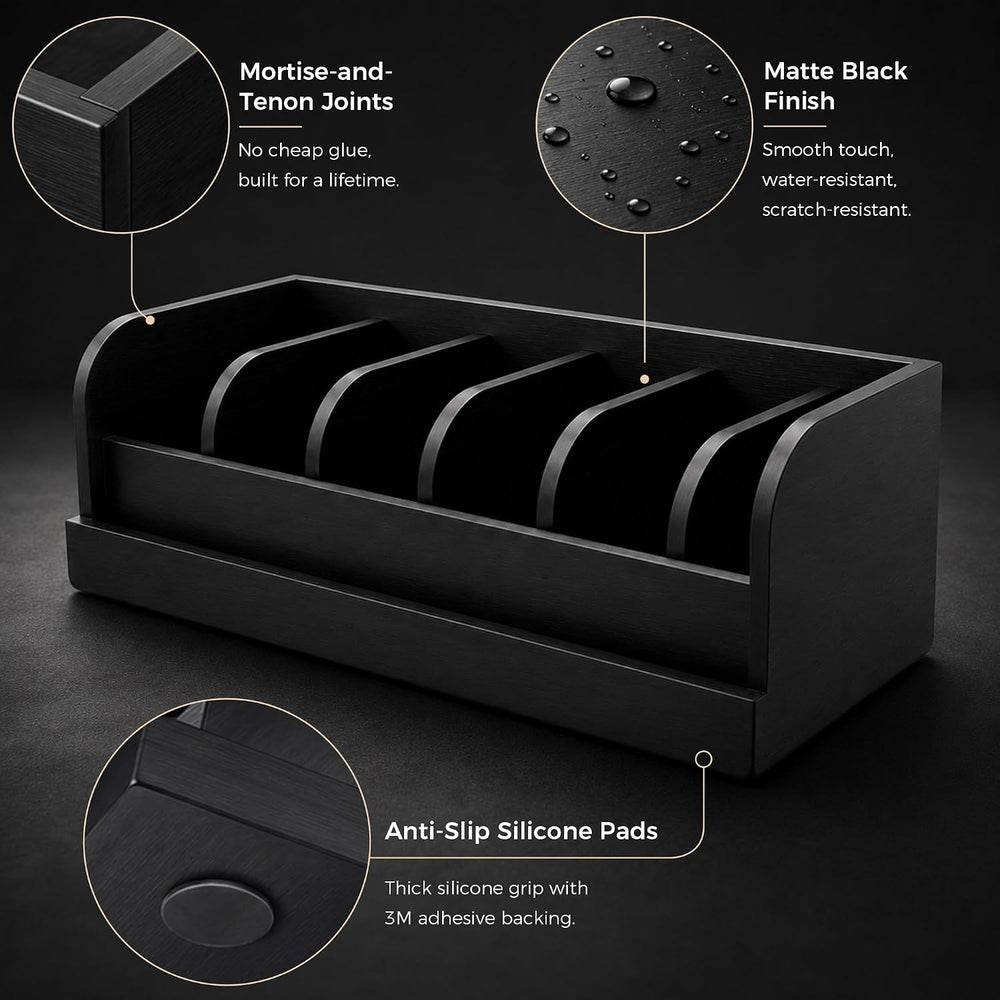 MinBoo Bamboo Belt Organizer Box,6 Grids Belt Rack for Closet and Drawer, Bel...