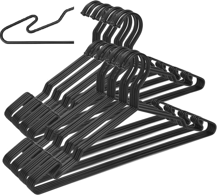 Black Metal Hangers, Heavy Duty Clothes Hangers with Non-Slip Grooves, Slim Space Saving Coat Hangers - 40 Pack Black