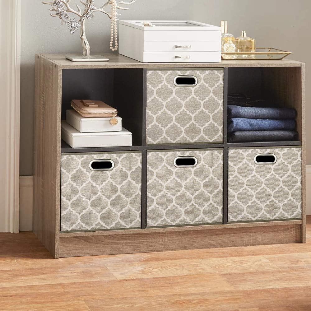 Storage Cubes Bins Fabric 13x13 Inch Brown Storage Boxes Foldable Storage Bas...