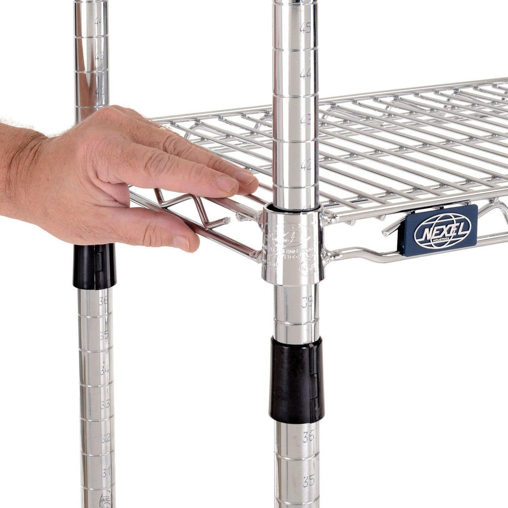 Nexel 18" x 48" x 63", 4 Tier Adjustable Wire Shelving Unit, N...