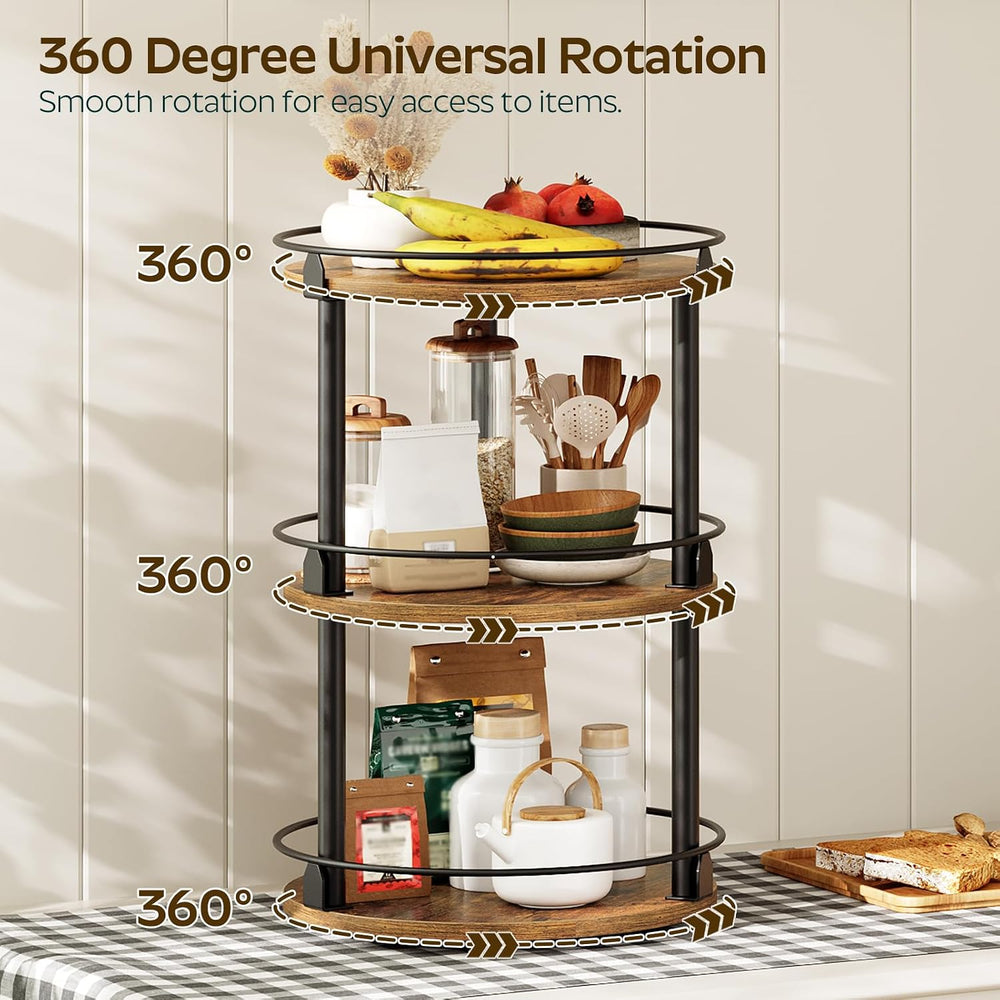 YATINEY Spice Rack, Set of 2 Lazy Susan Organizer, 3-Tier Turntable Organizer...