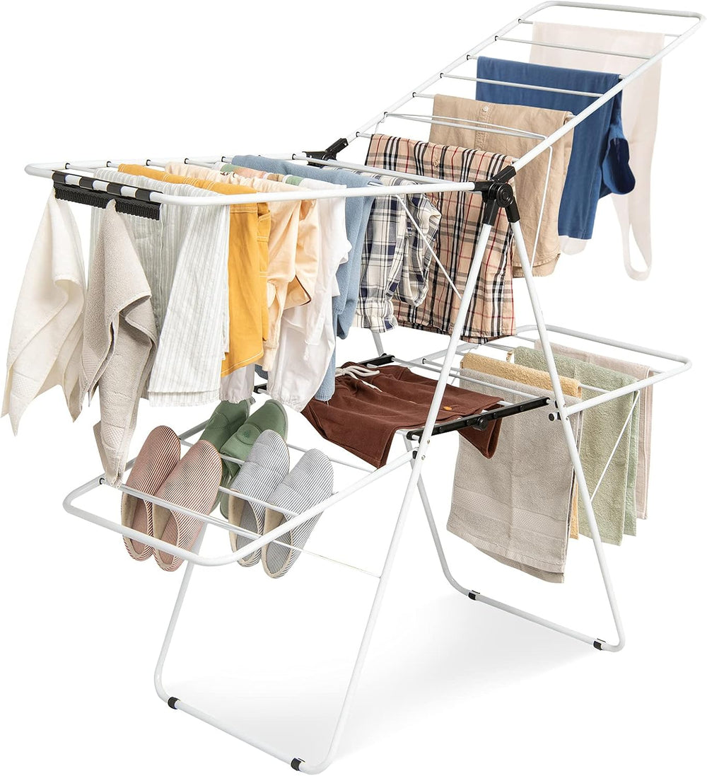 Tangkula Foldable Clothes Drying Rack, 2-Level Folding Drying Rack for Indoor...