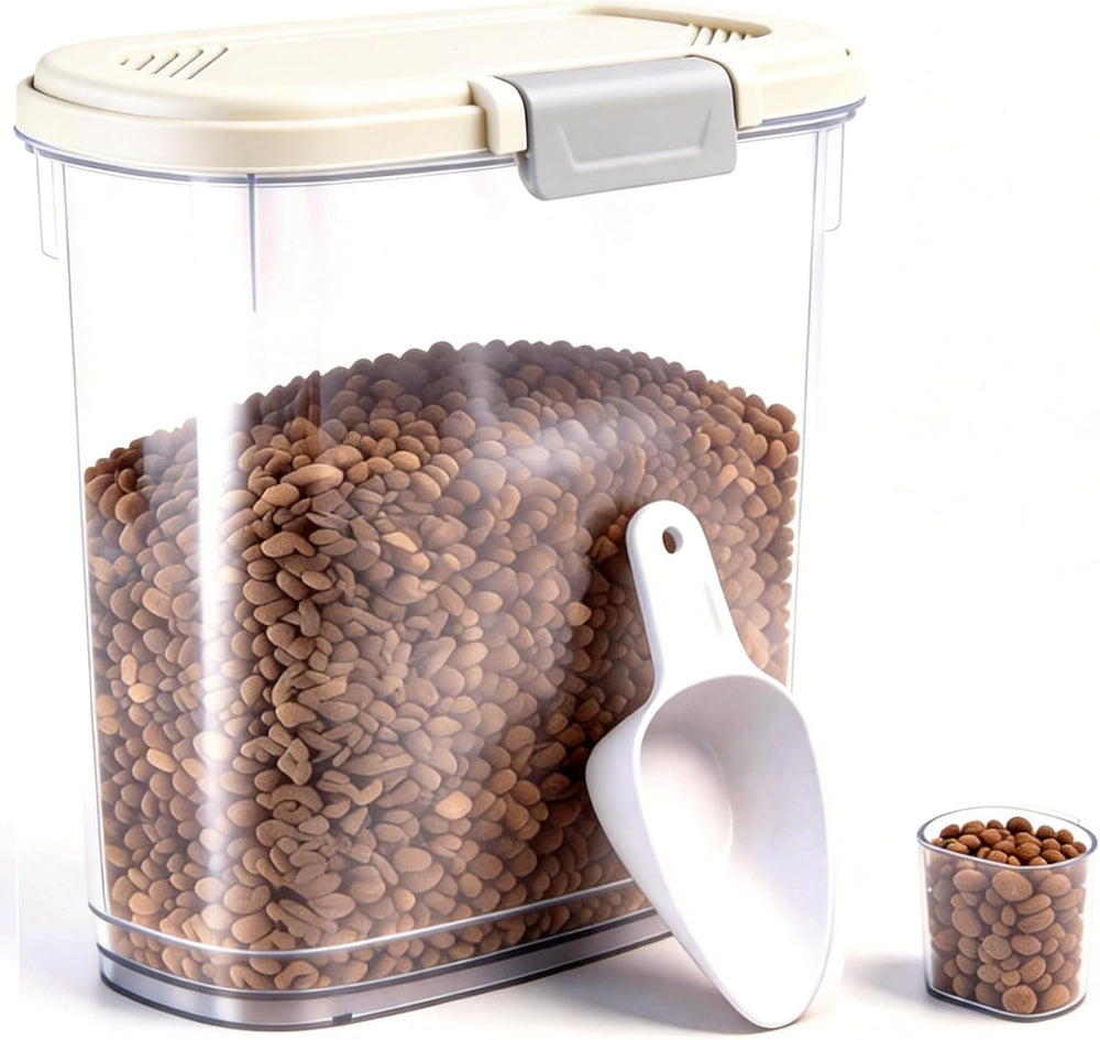 Airtight Dog Cat Pet Food Storage Container 10 Lbs, Slim Tall Dry Food Bin