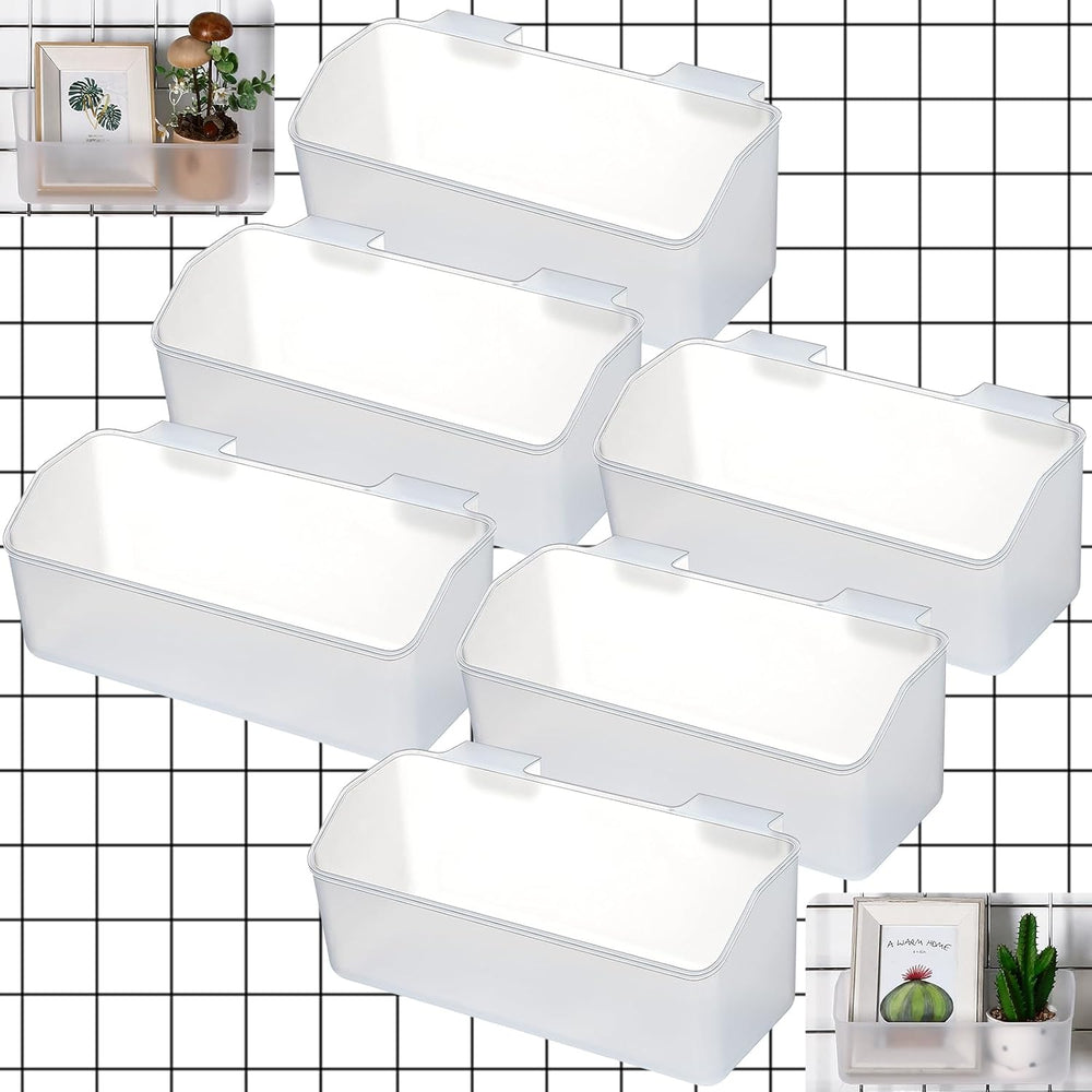 Vercraft 6 Pcs Clear Grid Wall Baskets 10 x 4 Inch