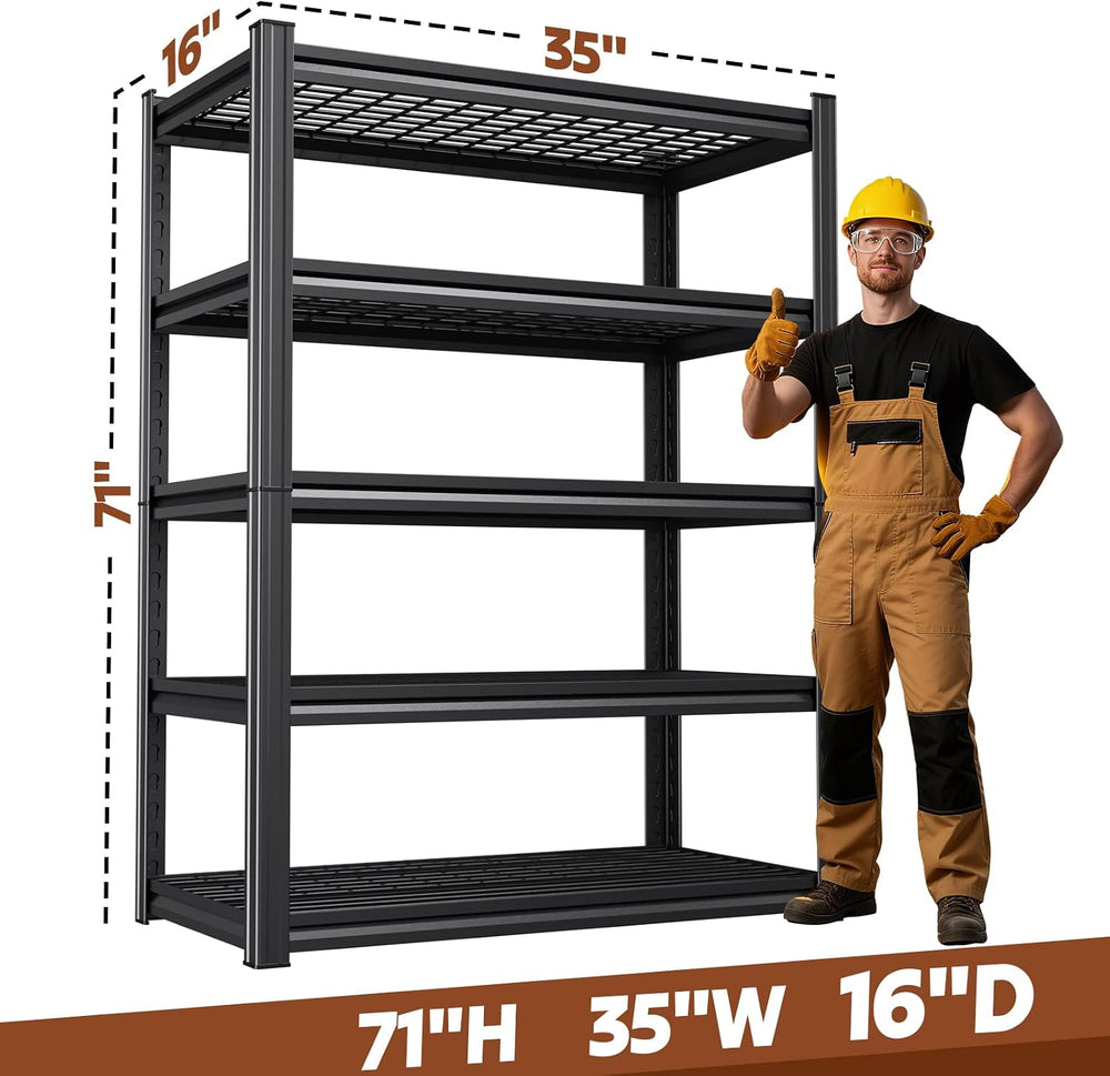 71''H Storage Shelves, Garage Shelving,Adjustable Heavy Duty Shelving...
