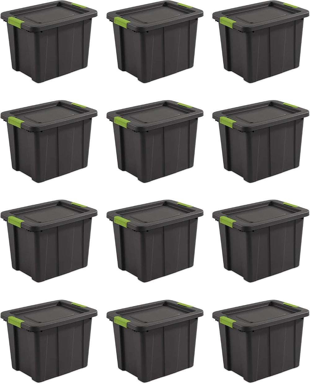 Sterilite Latching Tuff1 Tote Containers w/Lids, 18 Gallon, 12-Pack
